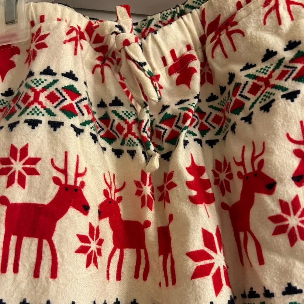 Hanna Andersson Adult Unisex Flannel Reindeer Pajama Pants - Picture 1 of 2
